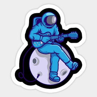 Playing Guitar on The Moon Sticker